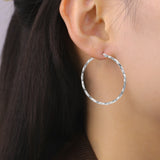 Gold-Plated Geometric Hoop Earring