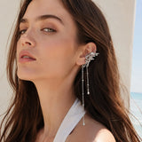 Butterfly & Pearl Tassel Ear Cuff
