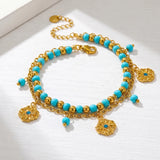 Bohemian Turquoise Double Layer Anklet