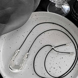 Horseshoe Pendant Leather Necklace