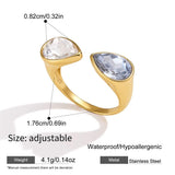 Geometric CZ Zircon Open Ring