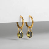 Multicolour Oval Zircon Crystal Hoops