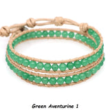 Azure Lapis Leather Wrap Bracelet