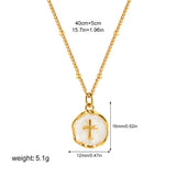 Opal Cross & Heart Pendant Necklace