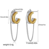 Two-Tone Bilayer Geometric Stud Earrings