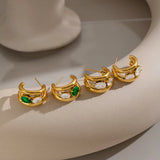 Double Layer C-Shape Huggie Hoops