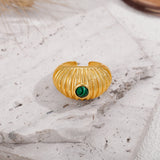 Green Opal Wide Open Ring
