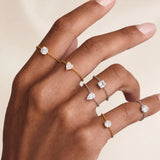 Sparkling CZ Heart Adjustable Chain Ring