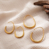 Oval Hook Drop Earrings