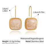 Square Chunky Resin Drop Earrings