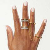 CZ Zircon Double Layer Connecting Ring