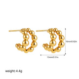 Double Layer Beaded Ball C-Hoop Earrings