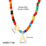 Beaded Initial Heart Necklace