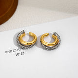 Cubic Zirconia Ear Cuff Earrings