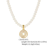 White Enamel CZ Star Necklace