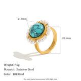 Pearl & Turquoise Round Ring