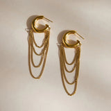 Gold Tassel Chain Dangle Earrings