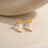 Enamel Flower Stud Earrings