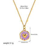Opal Cross & Heart Pendant Necklace