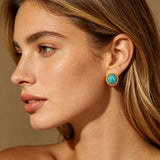 Turquoise Round Drop Earrings