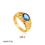 Oval Zircon Stackable Ring
