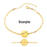 Zodiac Coin Charm Chain Bracelet