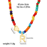 Beaded Initial Heart Necklace
