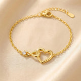 Gold Infinity Heart Bracelet