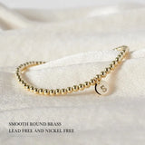 Gold Initial Disc Bracelet