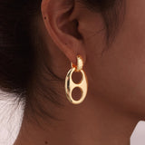 Linked Oval Hoop Earrings