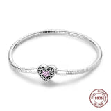 Sterling Silver Zirconia Charm Bracelet