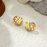 Zircon Knot Statement Stud Earrings