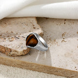 Tiger Eye Heart Ring