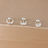 Crown & Zircon Stud Earring Set