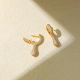 Cubic Zirconia Teardrop Huggie Earrings