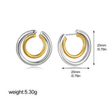 Two-Tone Bilayer Geometric Stud Earrings