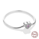 Sterling Silver Zirconia Charm Bracelet