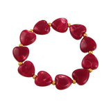 Multicolour Heart Resin Beaded Bracelet