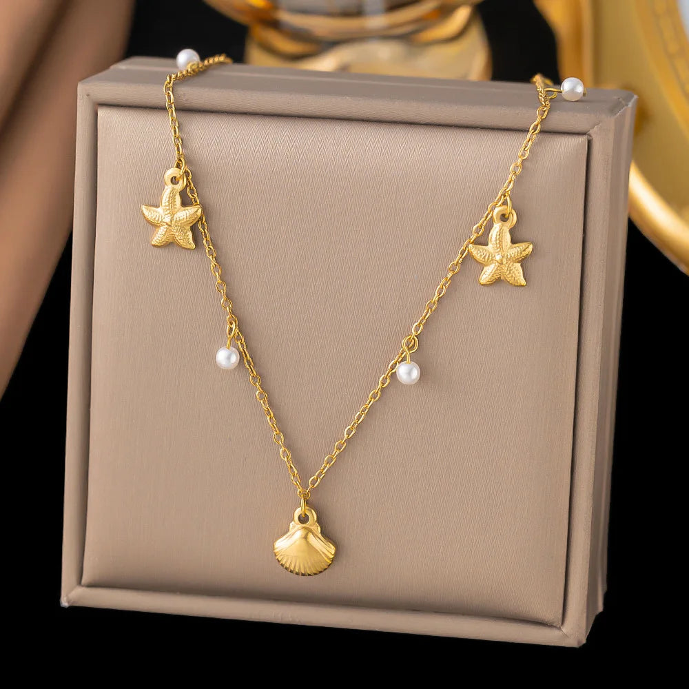 Shell & Pearl Layered Necklace