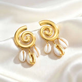 Cowrie Shell Stud Earrings