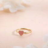 Pink Enamel Heart Ring
