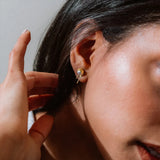 Molten Pearl Drop Stud Earrings