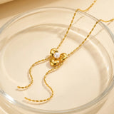 Pearl Flower Lariat Necklace