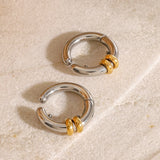 Two-Tone Geometric C-Shape Ear Clip