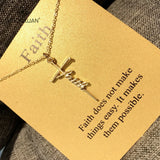 Silver Plated Alloy Faith Cross Pendant Necklaces