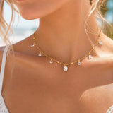 Gold Zirconia Satellite Chain Bracelet