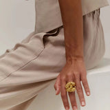 Lava Texture Chunky Twisted Ring
