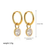 Multicolour Oval CZ Zircon Drop Earrings