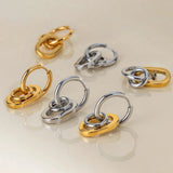 Detachable Two-Tone Geometric Hoop Earrings