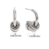 Vintage Two-Tone C-Shape Drop Earrings